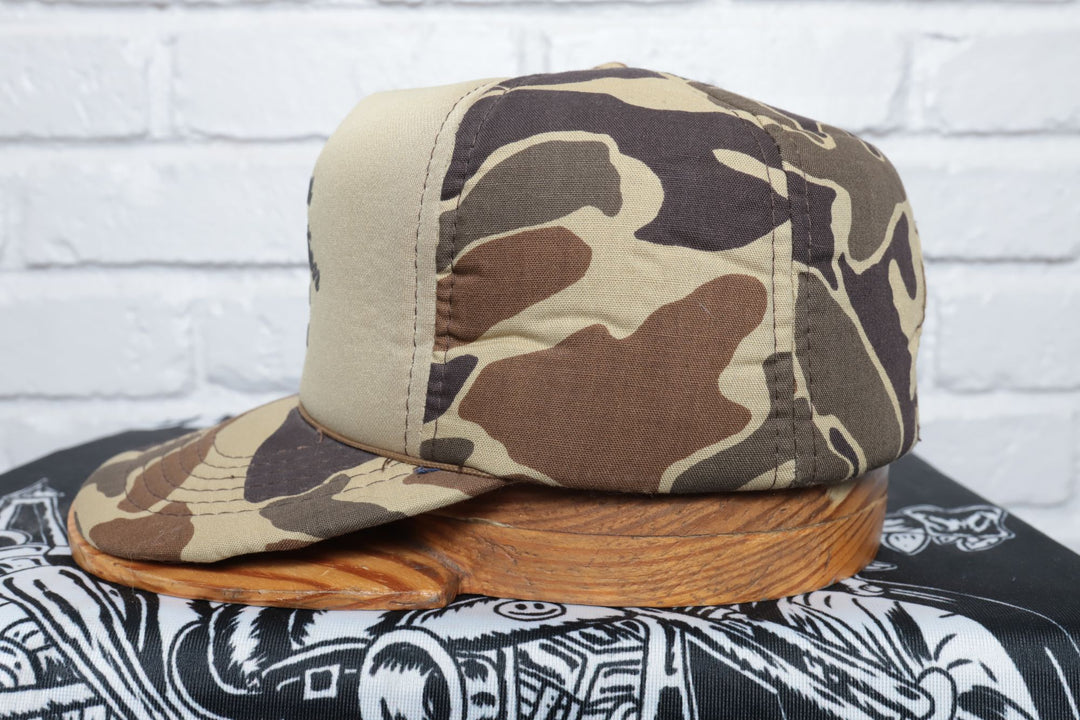 90s Vintage Parton Construction Full Foam Camo Trucker Hat