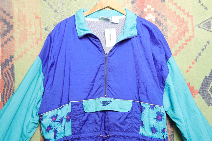 Reebok Vintage Half Zip Windbreaker Jacket XL 90s