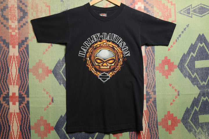 Harley Davidson Skull Vintage T Shirt Small 2000s