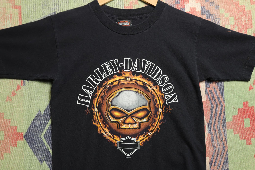 Harley Davidson Skull Vintage T Shirt Small 2000s