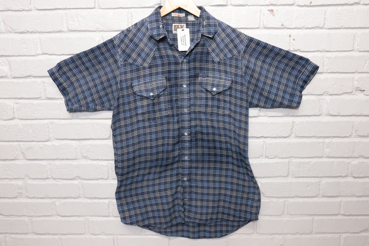 Ely Western Vintage Burnout Shirt Medium 80s