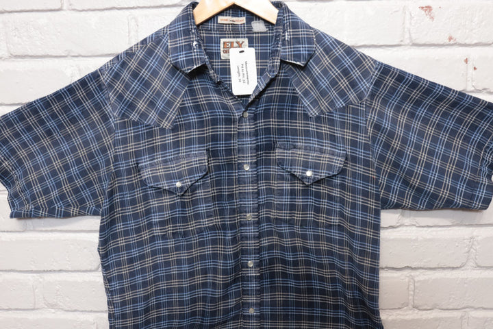 Ely Western Vintage Burnout Shirt Medium 80s