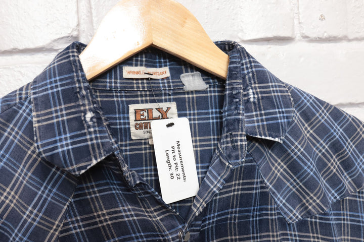 Ely Western Vintage Burnout Shirt Medium 80s