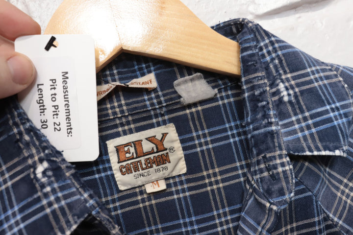 Ely Western Vintage Burnout Shirt Medium 80s