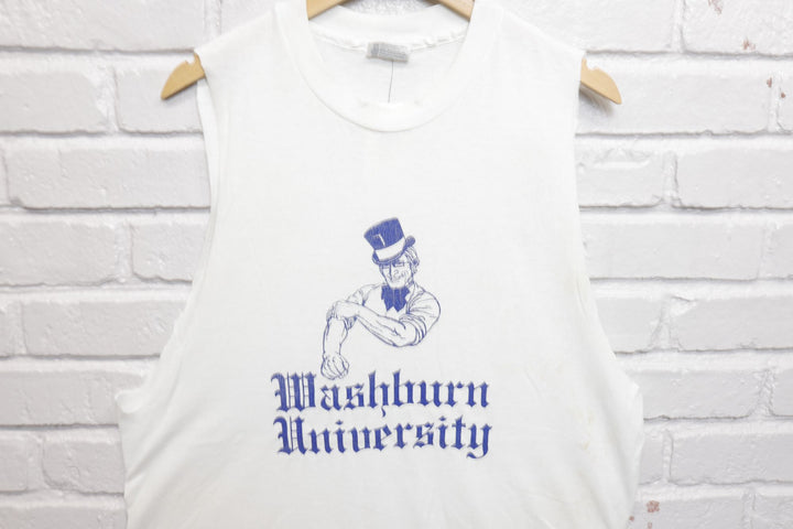 Washington University Vintage Cut Off T Shirt 80s XL