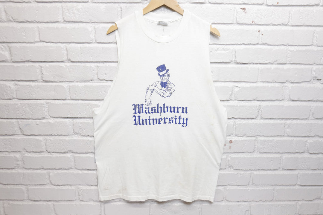 Washington University Vintage Cut Off T Shirt 80s XL