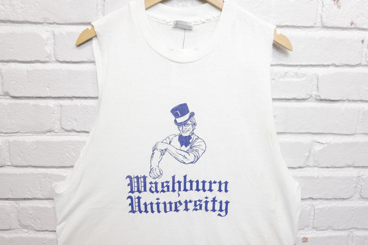Washington University Vintage Cut Off T Shirt 80s XL