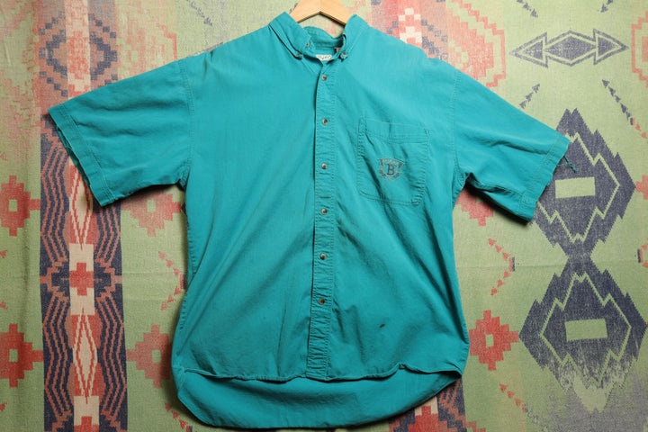 Bugle Boy Vintage Teal Shirt XL 90s