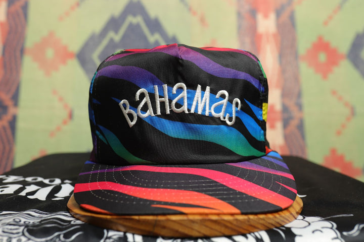 Bahamas Rainbow Tiger Stripe Vintage Snapback Hat 90s