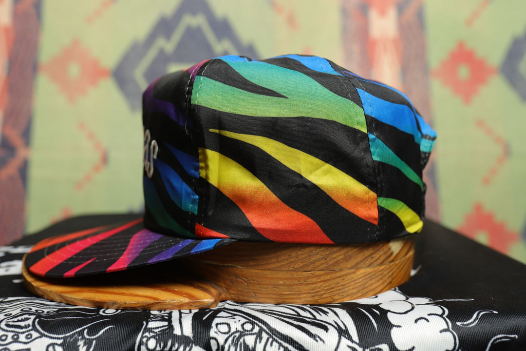 Bahamas Rainbow Tiger Stripe Vintage Snapback Hat 90s