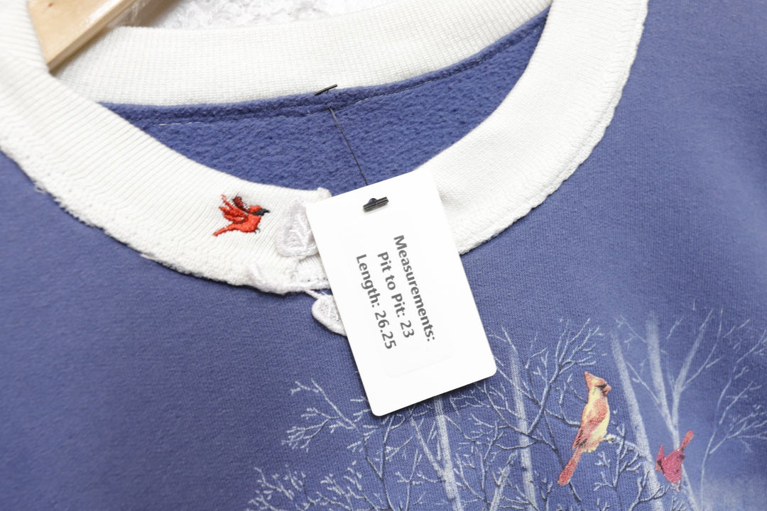 Winter Scene Vintage Sweatshirt Large 80s