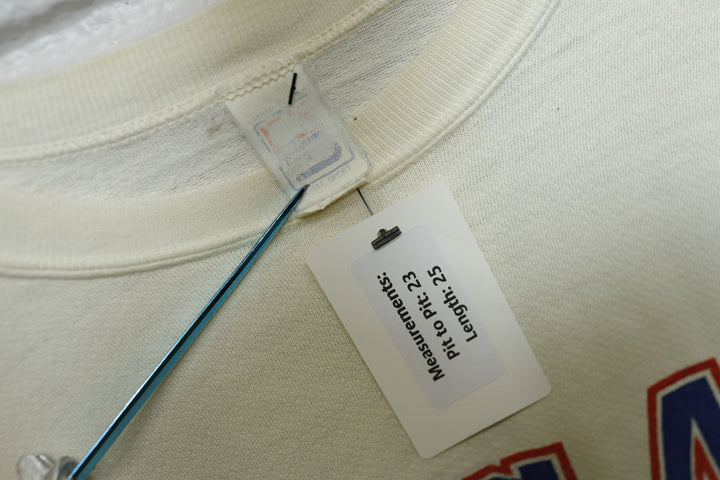 USA Vintage Distressed White Sweatshirt 80s XL