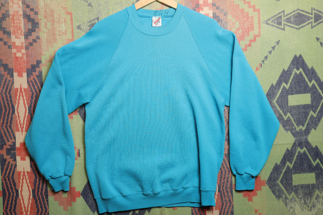 Jerzees Vintage Blank Teal Sweatshirt 80s XL