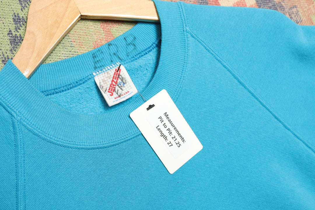 Jerzees Vintage Blank Teal Sweatshirt 80s XL