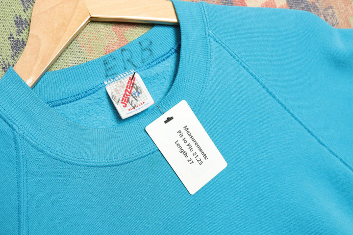 Jerzees Vintage Blank Teal Sweatshirt 80s XL