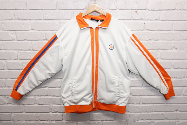 2000s Vintage Southpole White and Orange Track Jacket Size XL