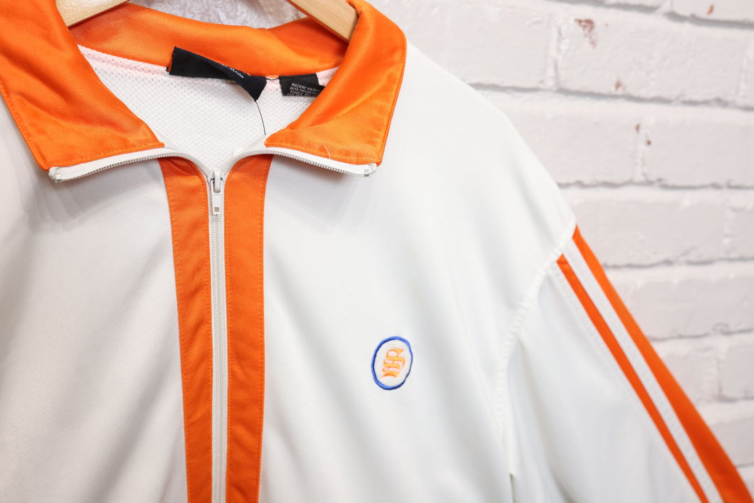 2000s Vintage Southpole White and Orange Track Jacket Size XL