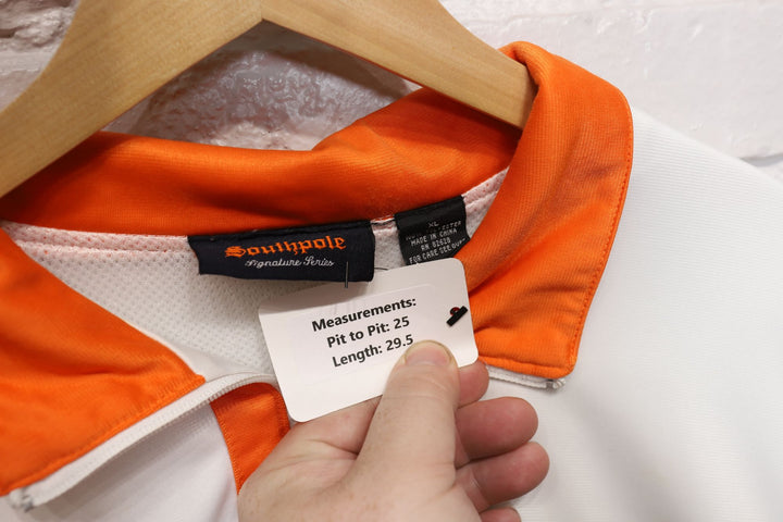 2000s Vintage Southpole White and Orange Track Jacket Size XL