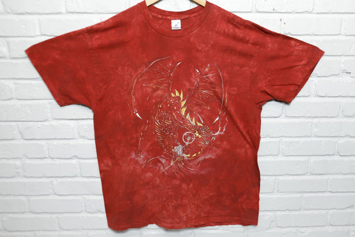 Dragon Wizard Vintage Fantasy Tie Dye T Shirt 2000s XL