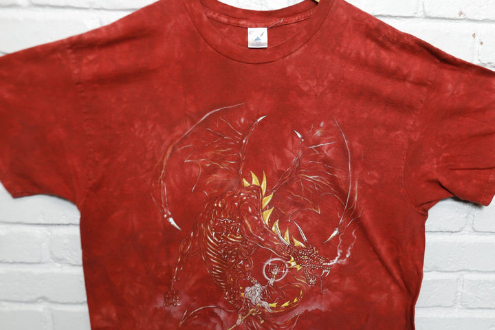 Dragon Wizard Vintage Fantasy Tie Dye T Shirt 2000s XL