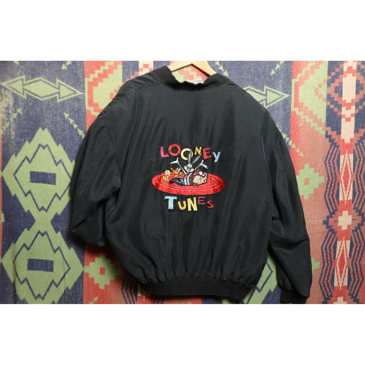 Looney Tunes Vintage Silk Jacket Large 90s