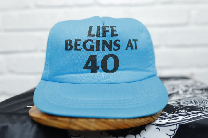 Life Begins at 40 Vintage Full Foam Hat 80s
