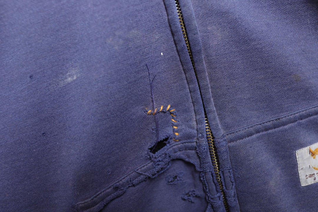 Carhartt Thrashed Vintage Distressed Blue Hoodie XXL 2000s