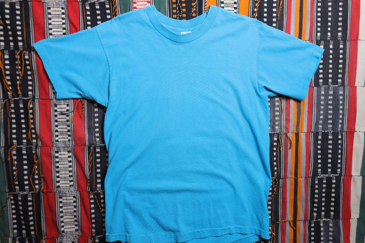 Fruit of the loom Vintage Teal T Shirt Large 90s