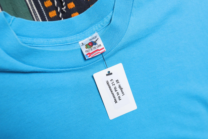 Fruit of the loom Vintage Teal T Shirt Large 90s