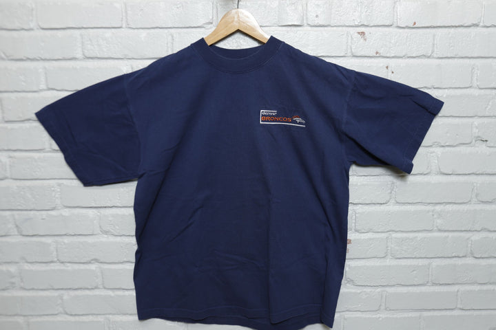 Denver Broncos Vintage Embroidered Majestic T Shirt 2000s Large