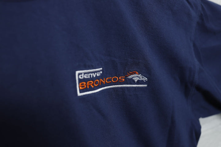 Denver Broncos Vintage Embroidered Majestic T Shirt 2000s Large