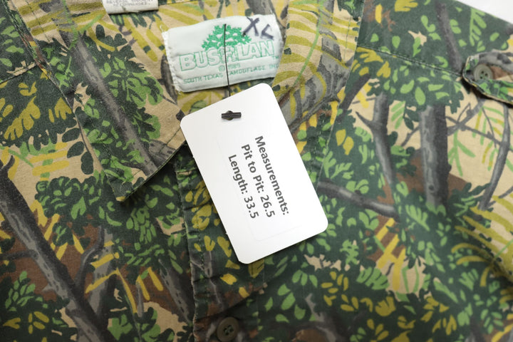 80s Vintage Bushlan Camo Button Down Shirt Size XL