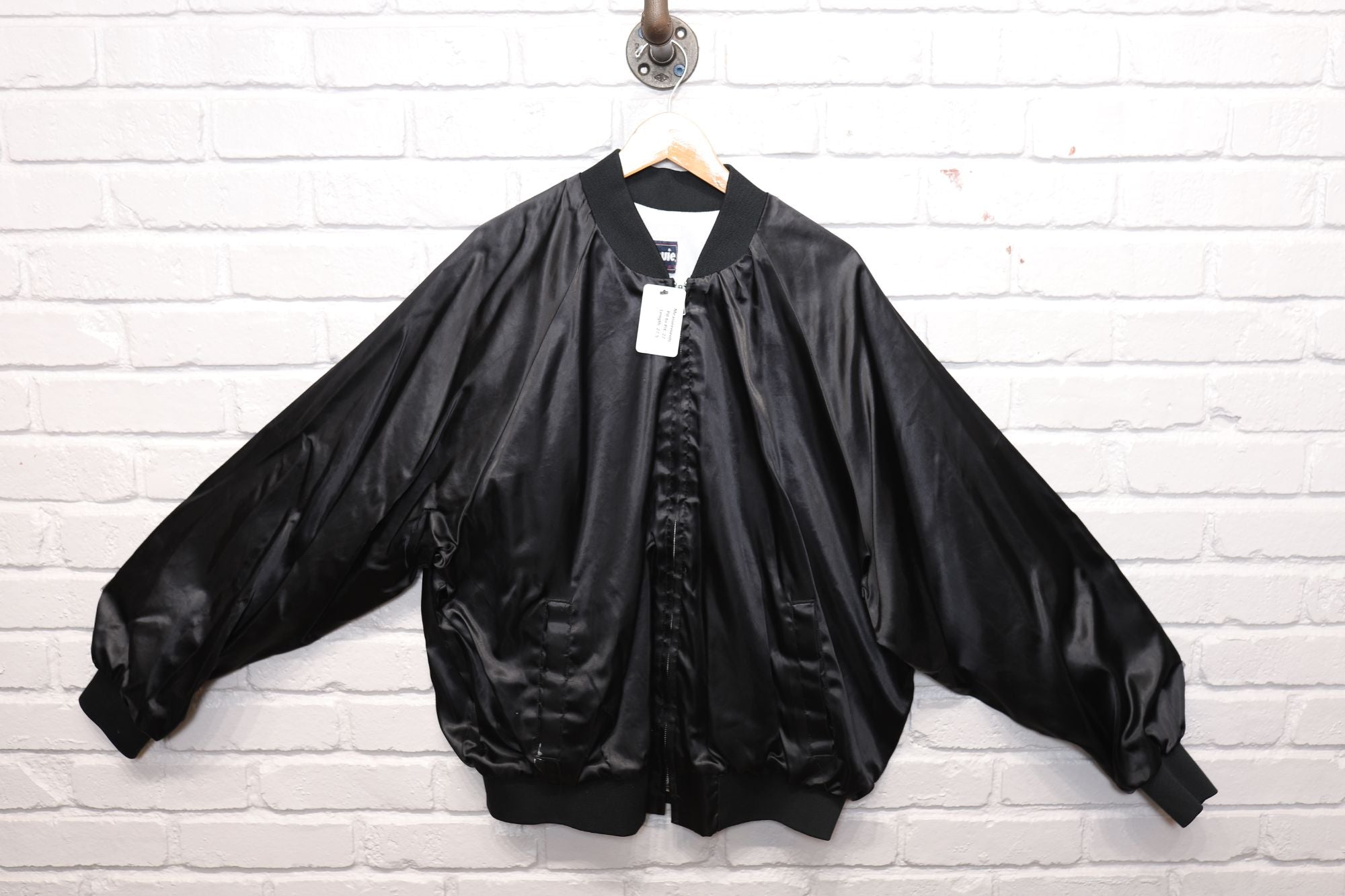 ジャケット・アウター 90s vintage short Black bomber jacket 1990s Black Leather Bomber Jacket Free Shipping - The