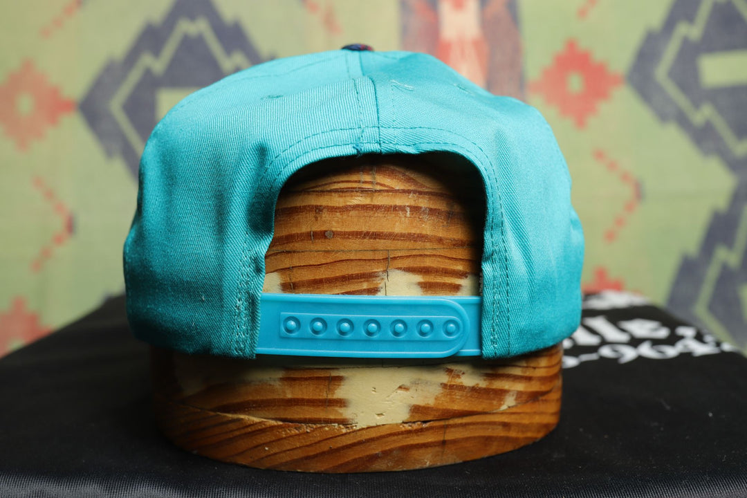 Plaid Brim Vintage Teal Snapback Hat 90s