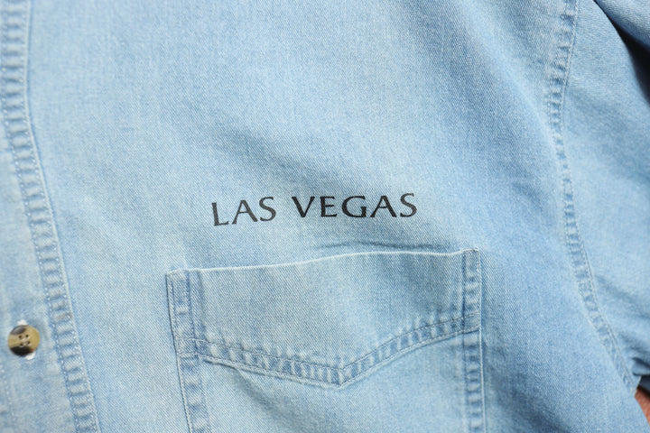 White Tigers Vintage Denim Shirt Large 2000s