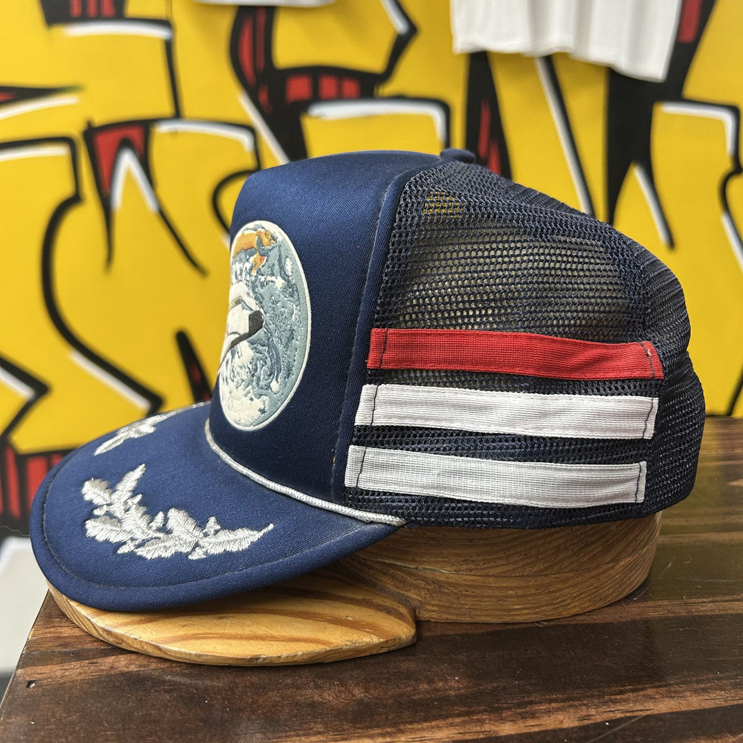 US Space Shuttle Vintage 3 Strip Snapback Trucker Hat 80s