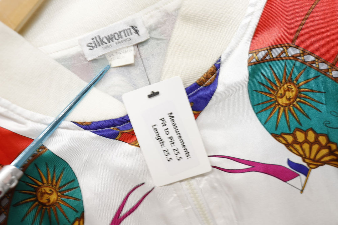 Silk Hot Air Balloon Vintage Jacket XL 90s
