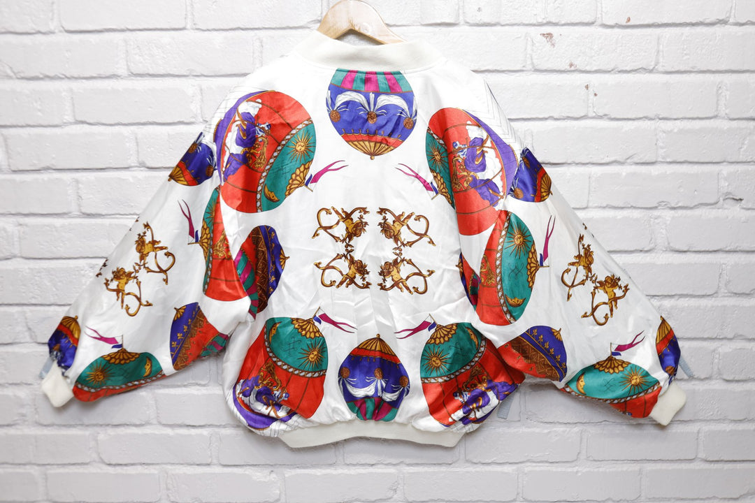 Silk Hot Air Balloon Vintage Jacket XL 90s
