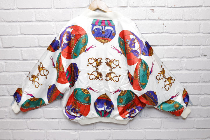 Silk Hot Air Balloon Vintage Jacket XL 90s