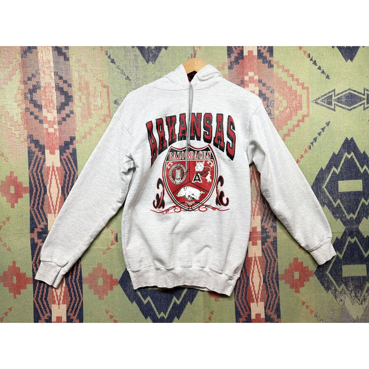 University of Arkansas Vintage Heather Gray Hoodie Medium 90s