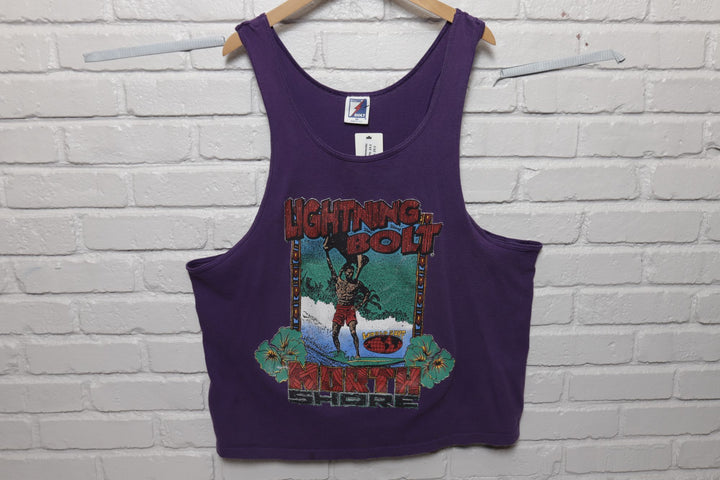 90s Vintage Lightning Bolt North Shore Surf Tank Top Size XXL