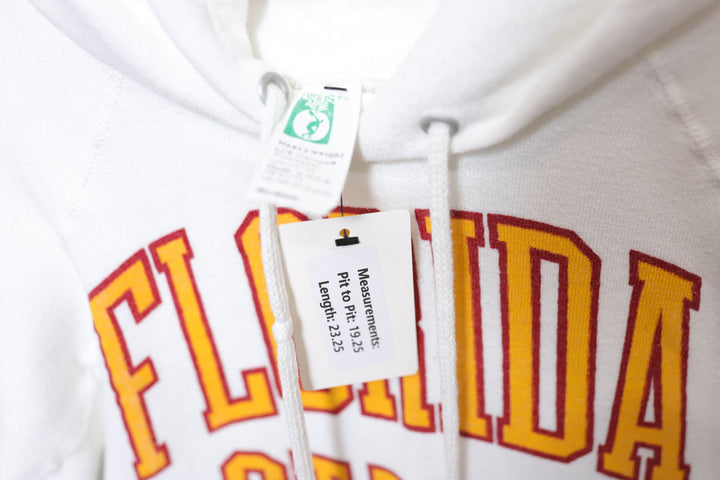 Florida State Vintage White Discus Hoodie 80s Medium