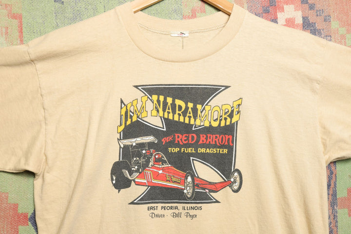Jim Naramore Red Baron Drag Race Vintage T Shirt XL 70s