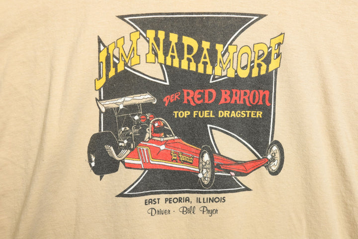Jim Naramore Red Baron Drag Race Vintage T Shirt XL 70s