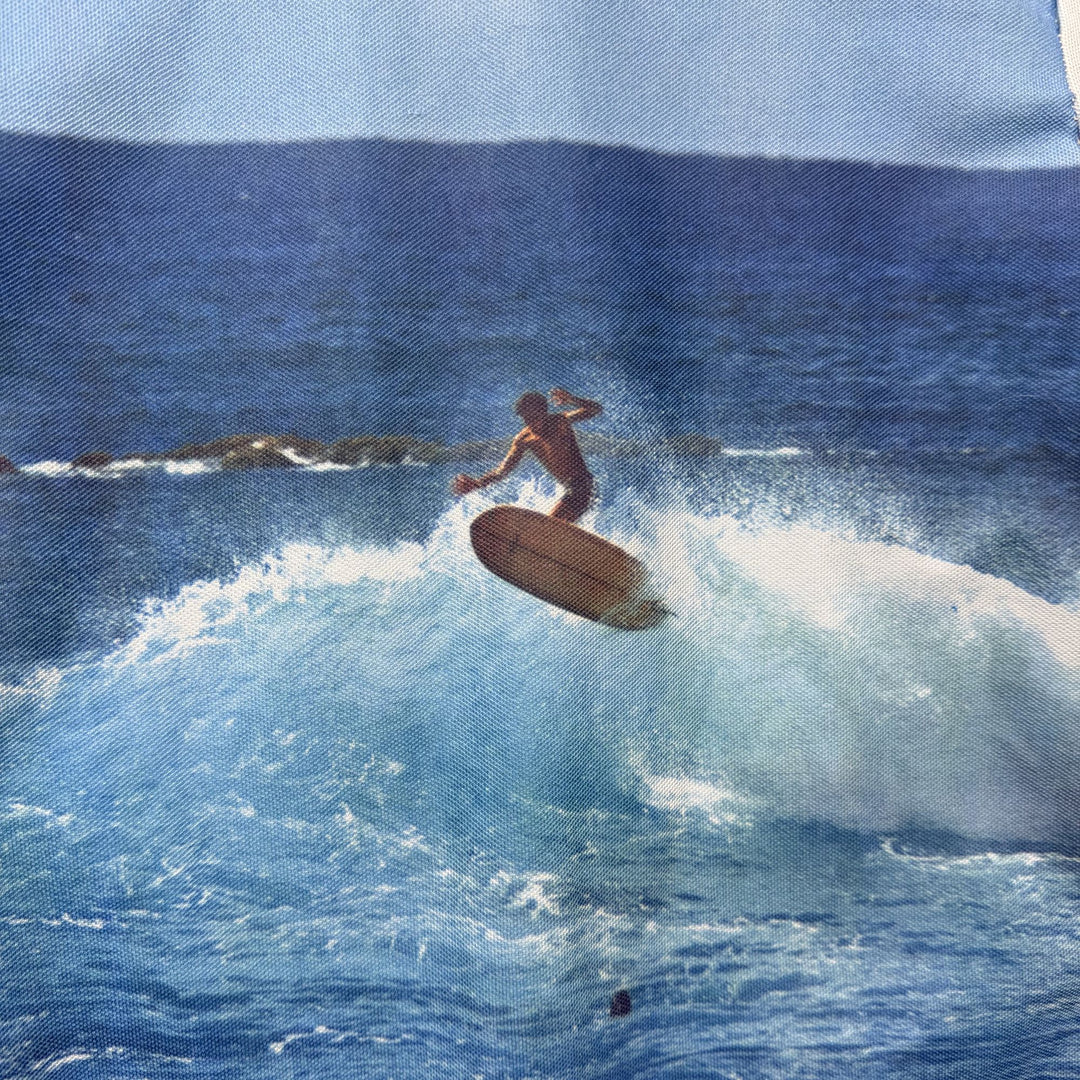 Vintage Surfing Photo Polyester T Shirt XL 70s