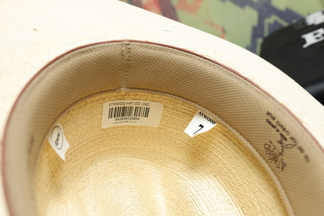 Atwood Hackamore 7X Palm Leaf Hat Size 7