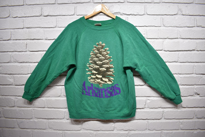 Beterbilt pinecone sweatshirt size large (green/purple)