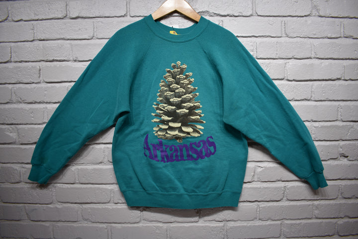 Beterbilt pinecone sweatshirt size large (teal/purple)