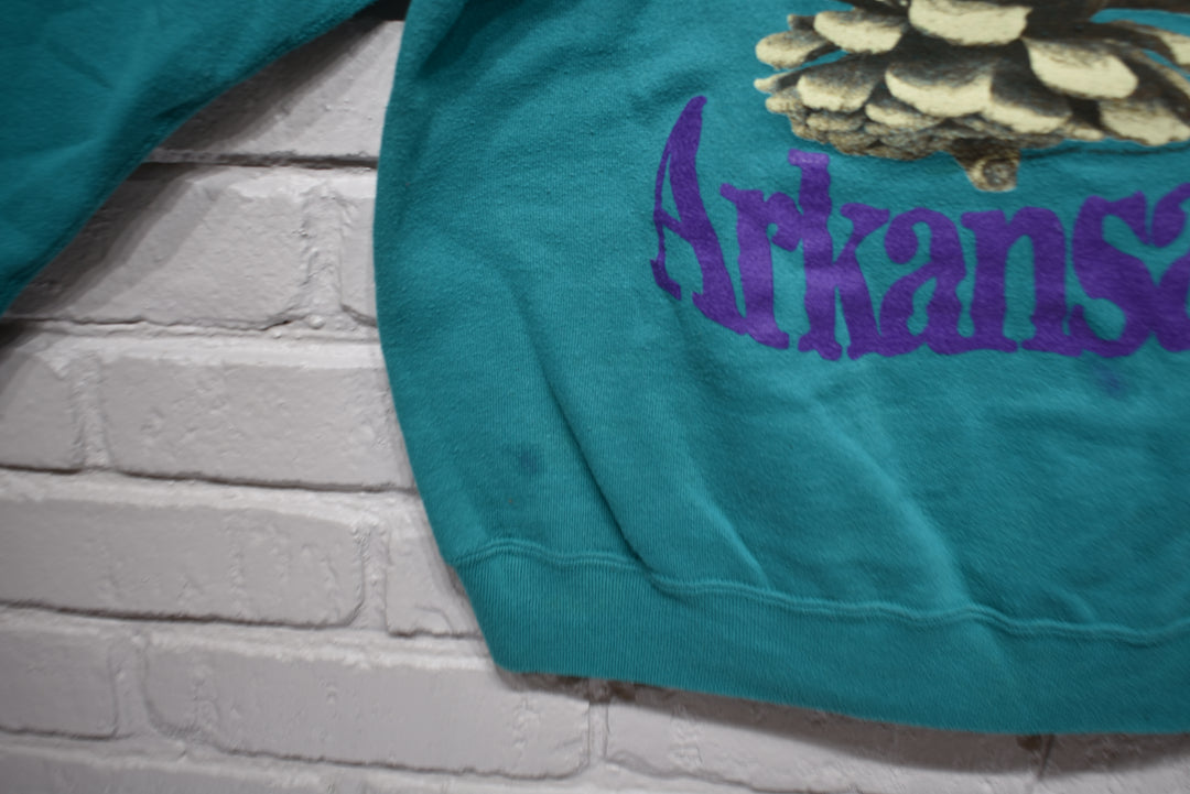 Beterbilt pinecone sweatshirt size large (teal/purple)