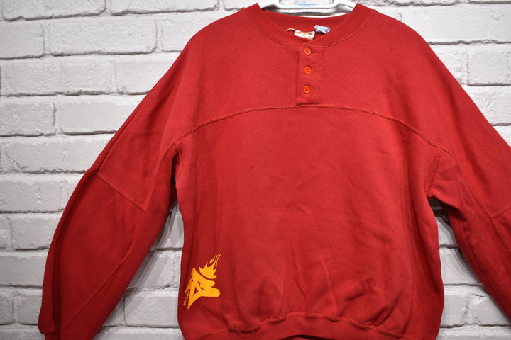 Beterbilt pinecone sweatshirt size large (red/gold)